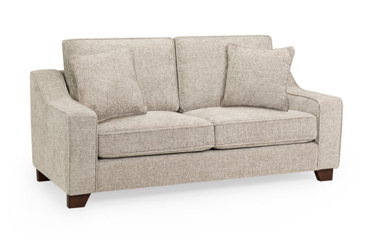 Nebraska Stone Plush Fabric 3 Seater Sofa
