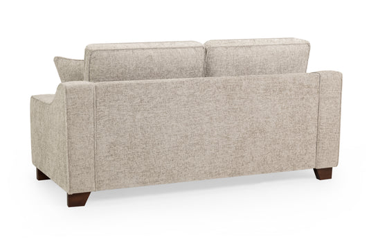 Nebraska Stone Plush Fabric 3 Seater Sofa