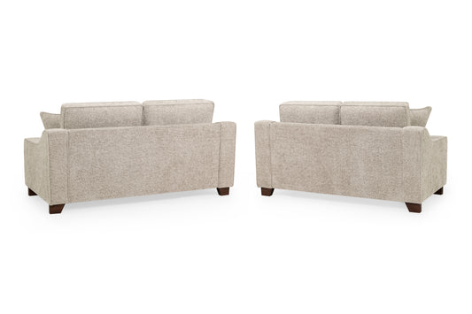 Nebraska Stone Plush Fabric 3 and 2 Seater Sofa