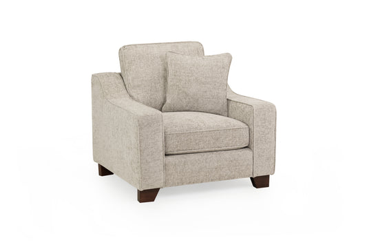 Nebraska Stone Plush Fabric Armchair