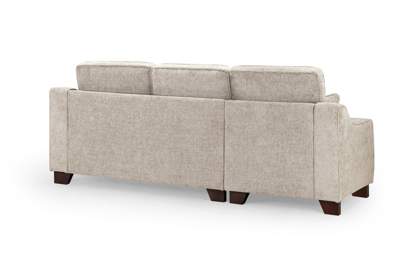 Nebraska Stone Plush Fabric Left Hand Corner Sofa