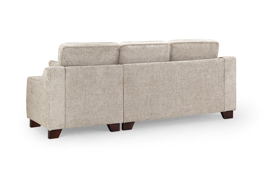 Nebraska Stone Plush Fabric Right Hand Corner Sofa