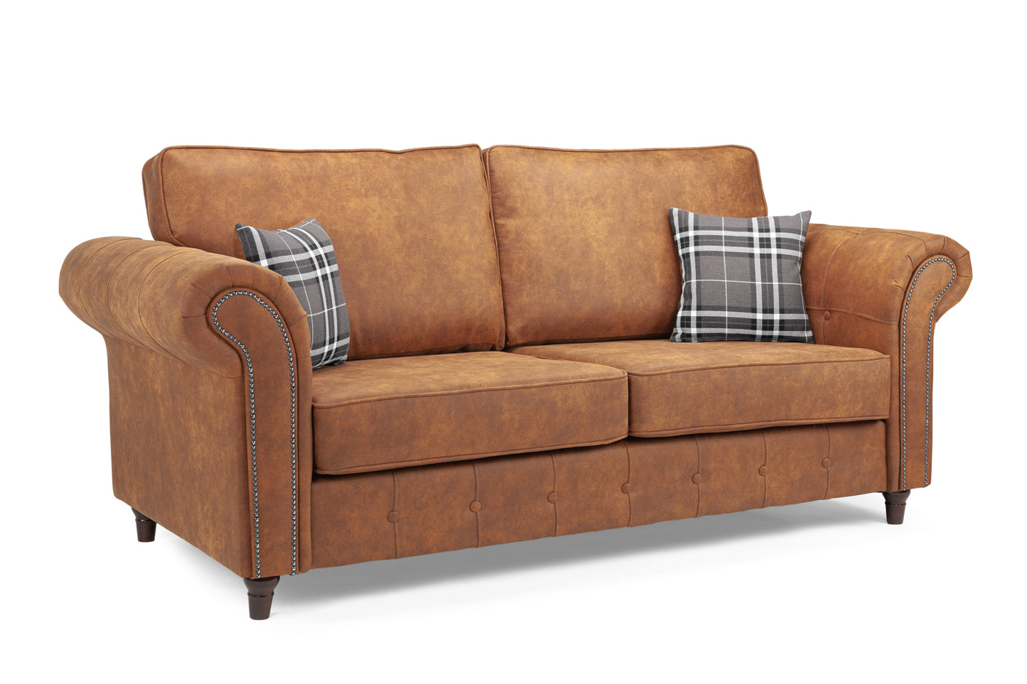 Oakland Tan Leather 3 Seater Sofa