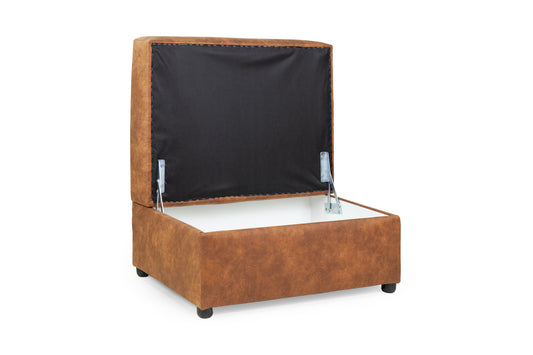 Oakland Tan Leather Footstool