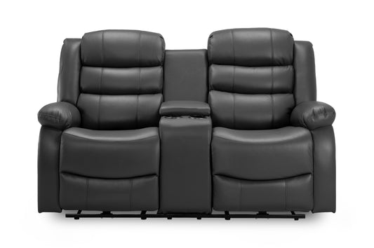 Otto Black Leather 3+2+1 Recliner Cinema Sofa