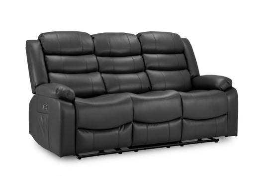 Otto Black Leather 3+2+1 Recliner Cinema Sofa