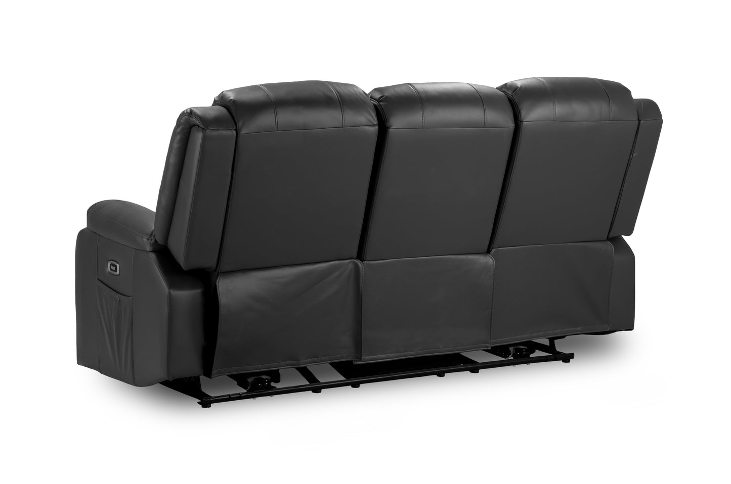 Otto Black Leather 3 and 2 Seater Recliner Cinema Sofa