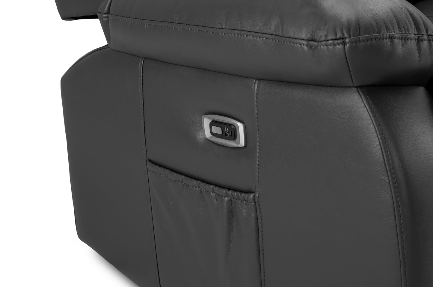 Otto Black Leather 3 and 2 Seater Recliner Cinema Sofa