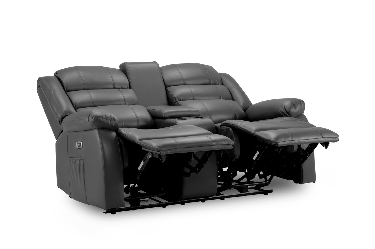Otto Grey Leather 3+2+1 Recliner Cinema Sofa