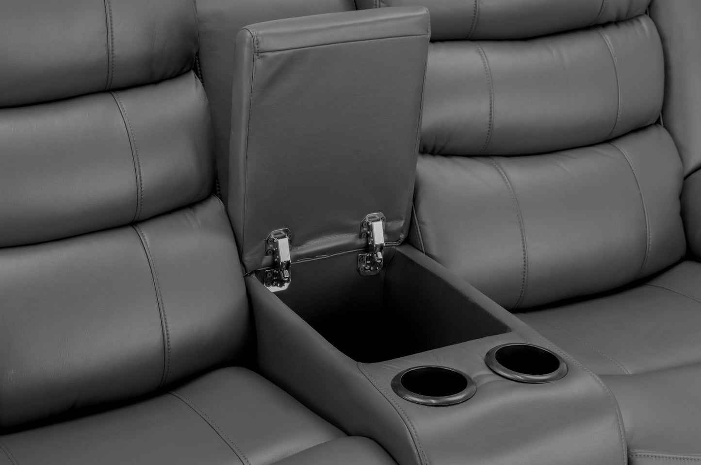 Otto Grey Leather 3+2+1 Recliner Cinema Sofa