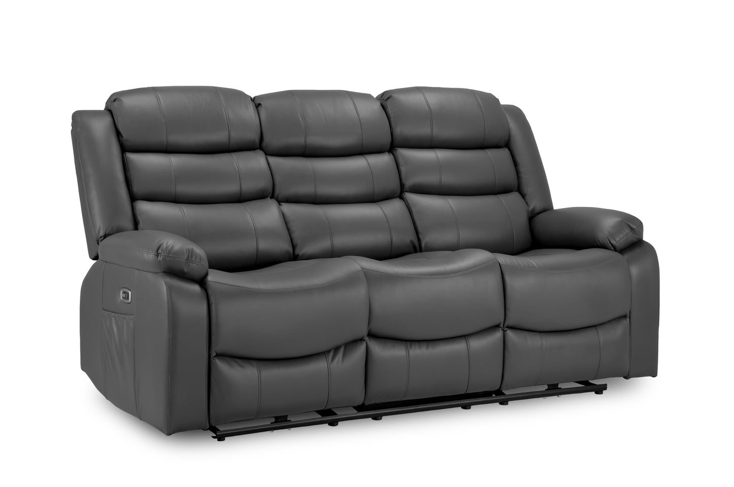 Otto Grey Leather 3+2+1 Recliner Cinema Sofa