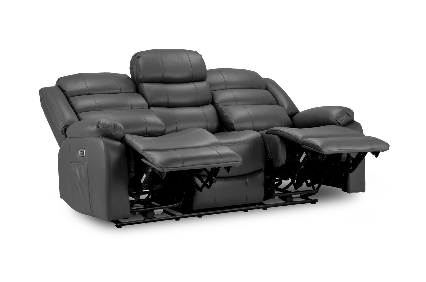 Otto Grey Leather 3+2+1 Recliner Cinema Sofa