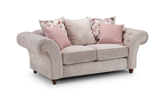Roma Biege Fabric Chesterfield 2 Seater Sofa