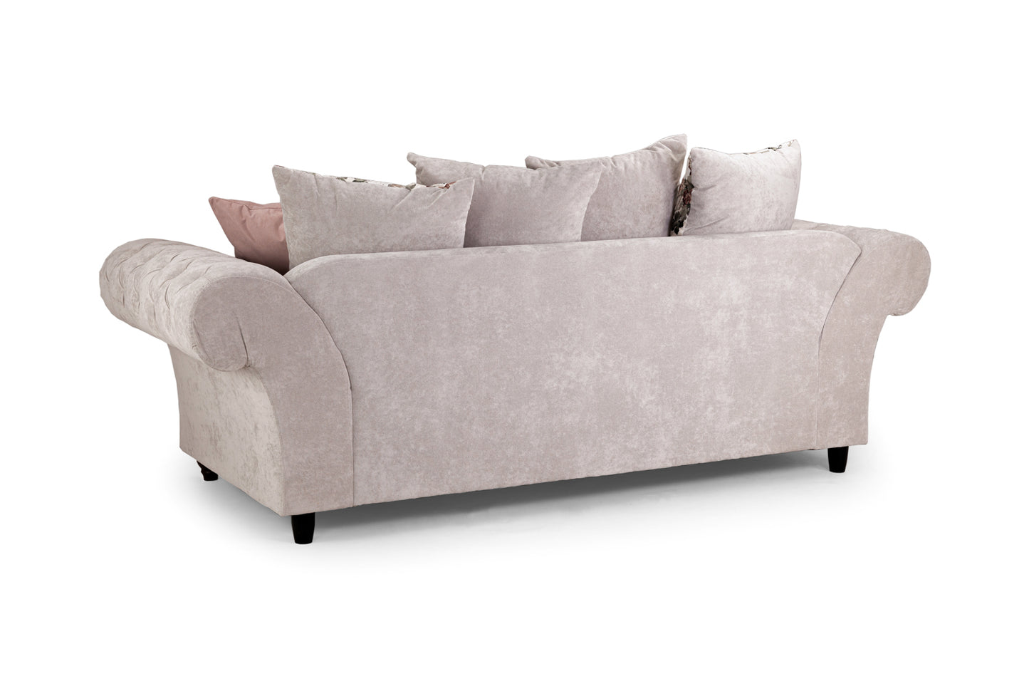 Roma Beige Fabric Chesterfield 3 Seater Sofa