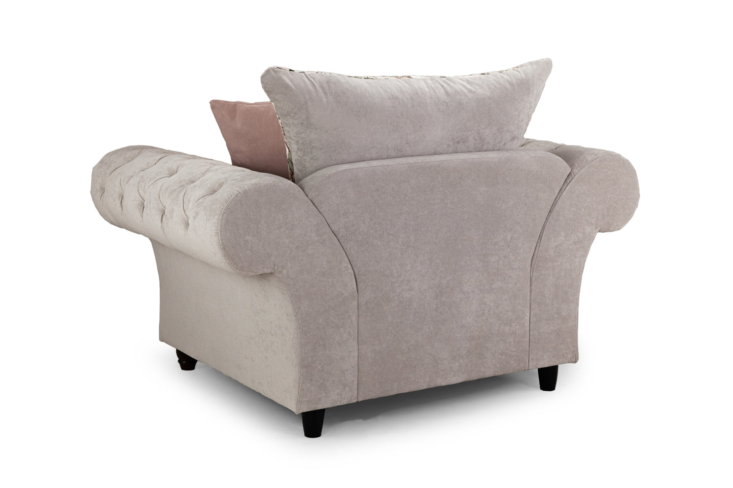 Roma Beige Fabric Chesterfield Armchair
