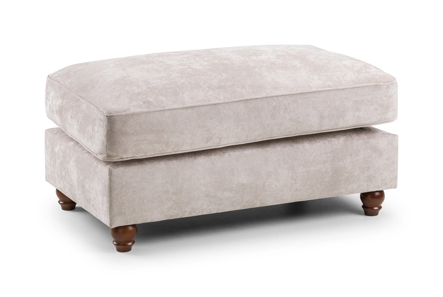 Roma Beige Fabric Chesterfield Footstool