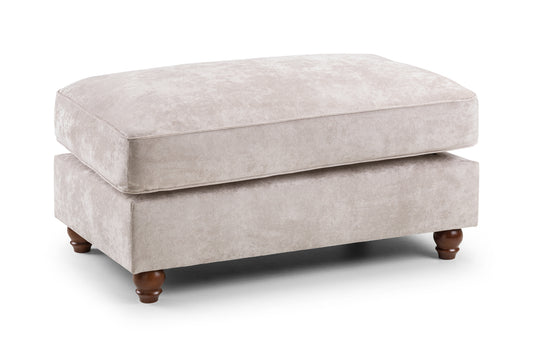 Roma Beige Fabric Chesterfield Footstool