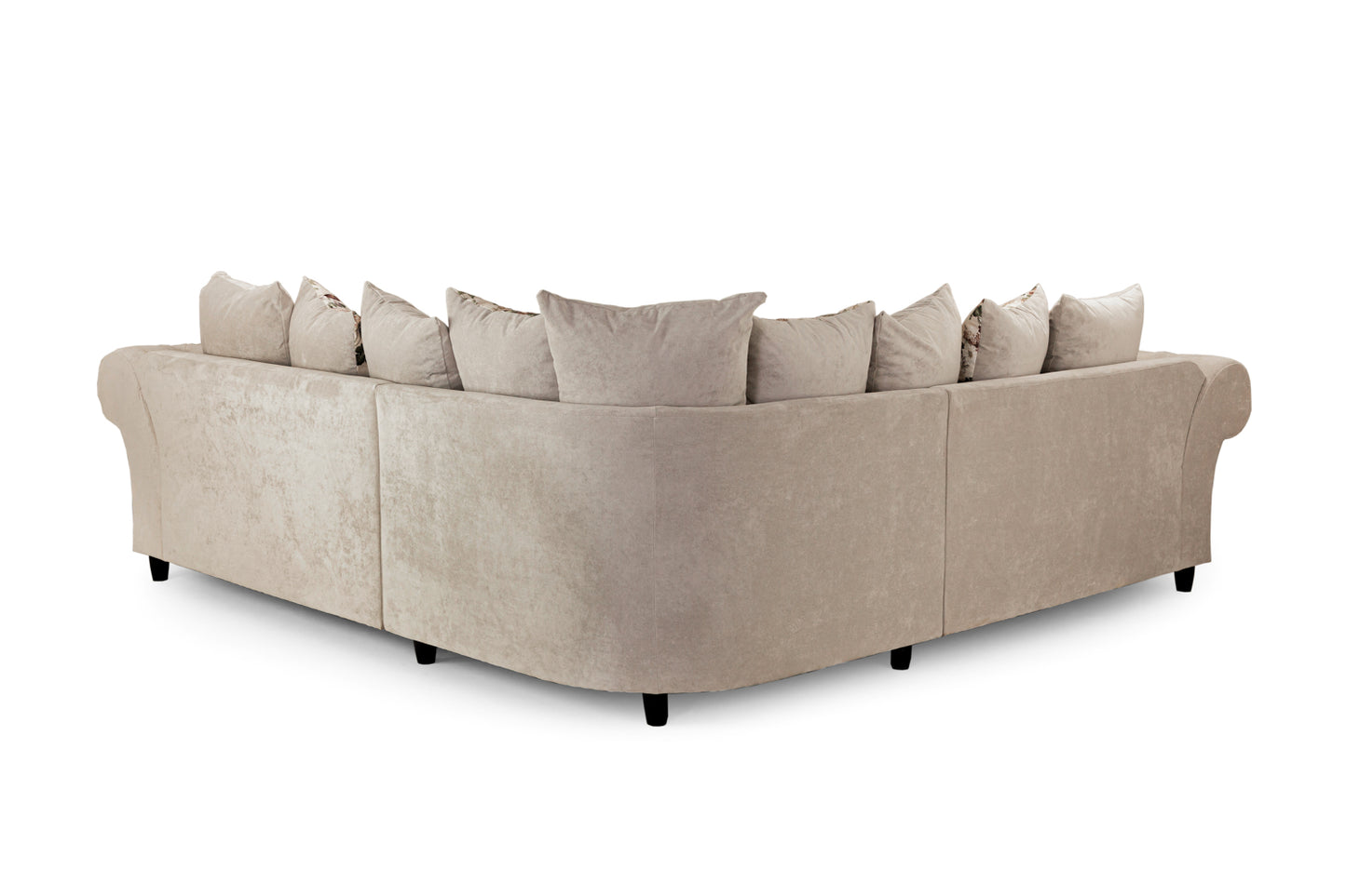 Roma Beige Fabric Chesterfield Large Corner Sofa