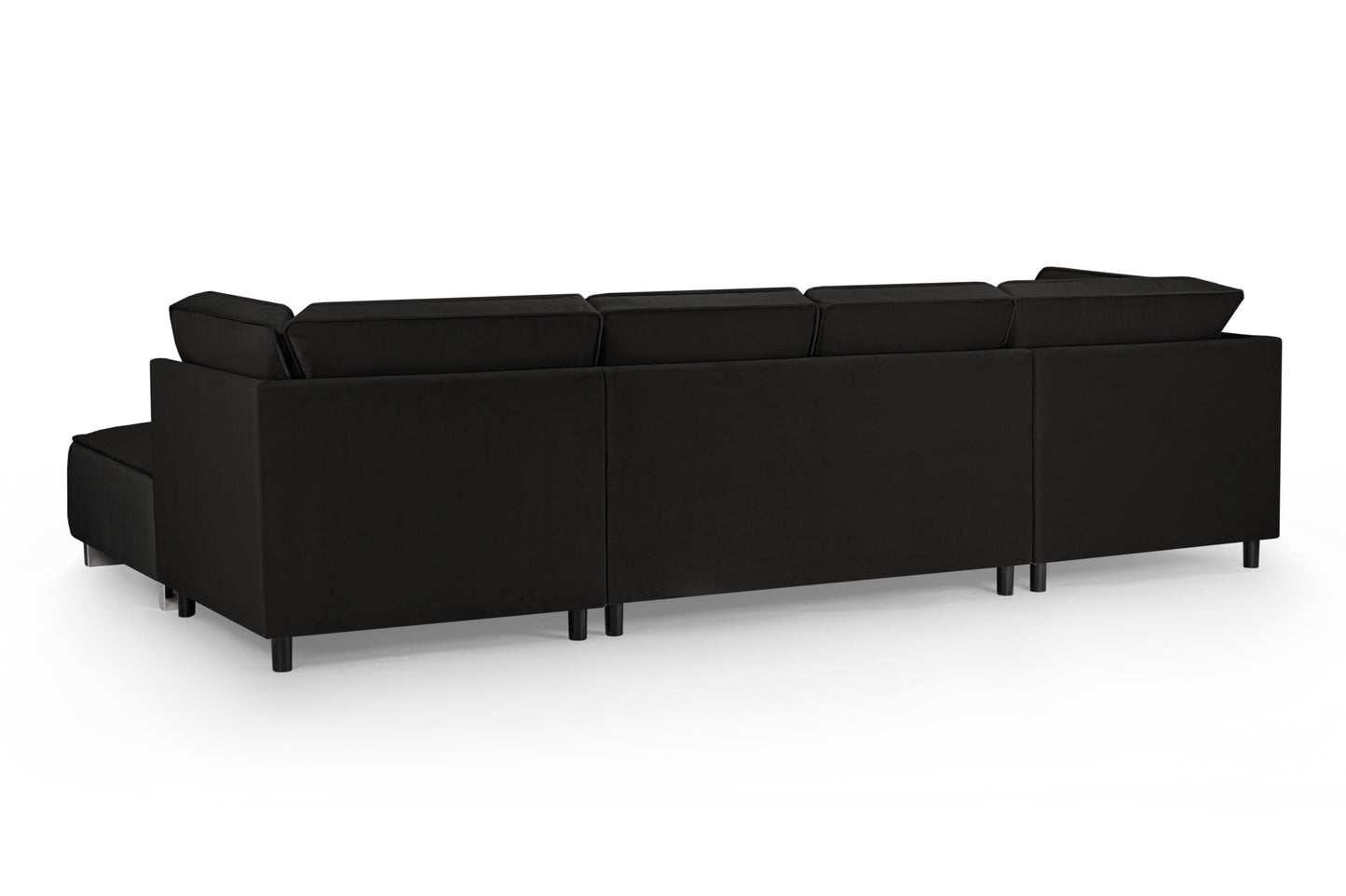 Sloane Black Fabric U Shape Corner Sofa