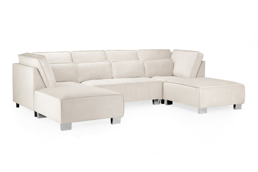 Sloane Cream Fabric U Shape Corner Sofa