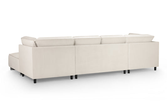 Sloane Cream Fabric U Shape Corner Sofa