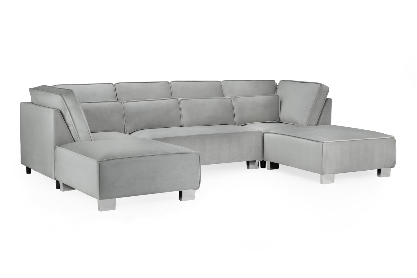 Sloane Grey Fabric U Shape Corner Sofa