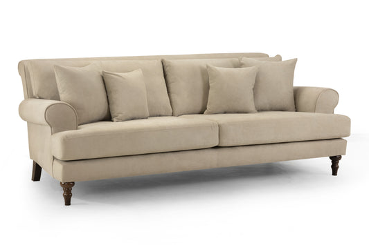 Summer Beige Fabric 4 Seater Sofa