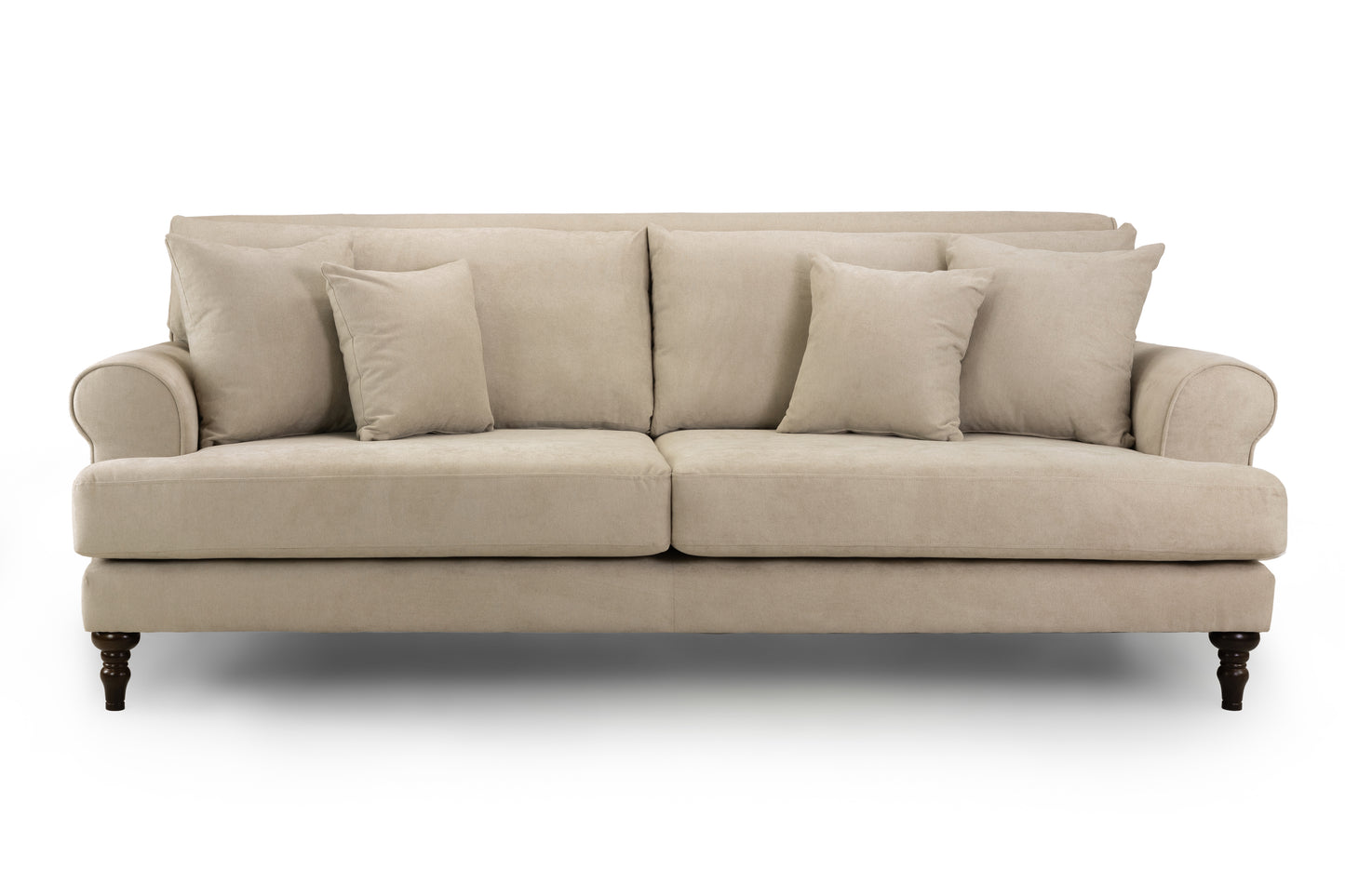 Summer Beige Fabric 4 Seater Sofa