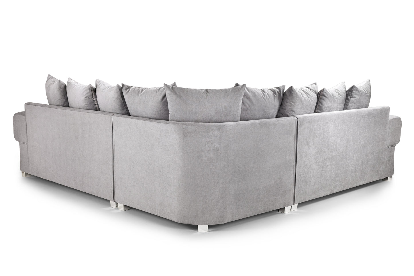 Verona Large Grey Fabric Scatter Back Corner Sofa