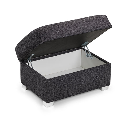 Wilcot Grey Fabric Footstool