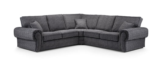 Wilcot Grey Fabric Large Corner Sofa