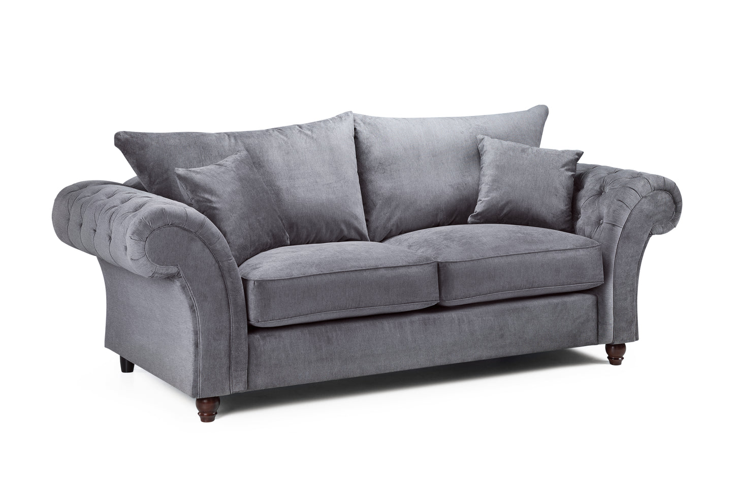 Windsor Grey Fabric 3 and 2 Seater Sofa