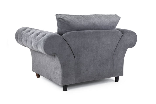 Windsor Grey Fabric Armchair
