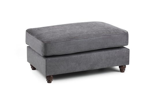 Windsor Grey Fabric Footstool