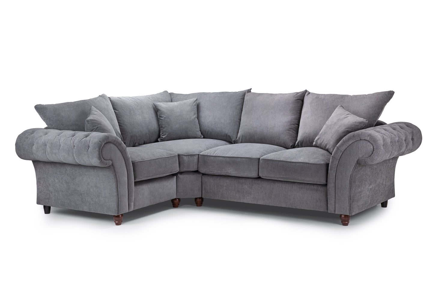 Windsor Left Hand Grey Fabric Corner Sofa