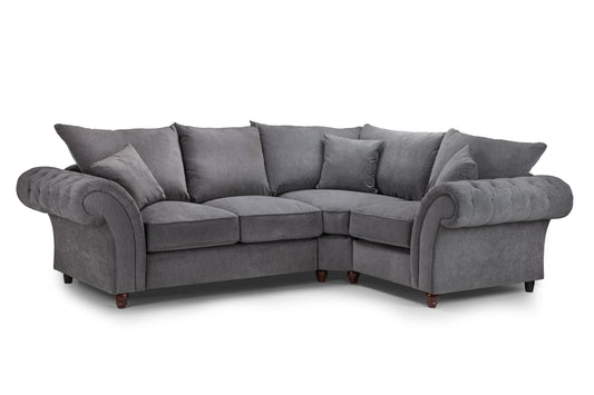 Windsor Right Hand Grey Fabric Corner Sofa