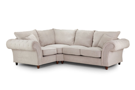 Windsor Left Hand Stone Fabric Corner Sofa