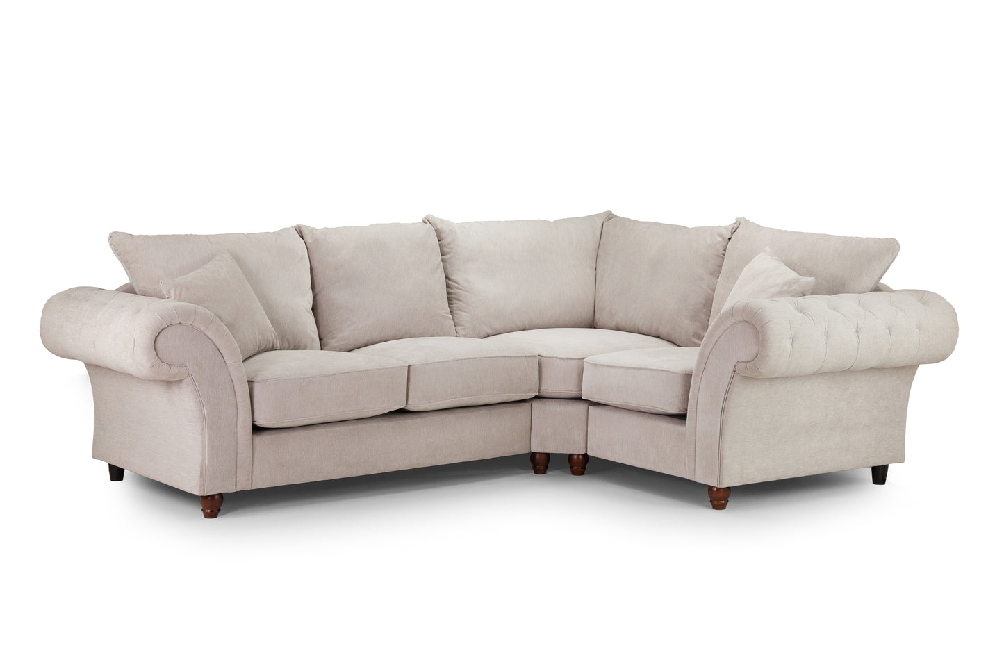 Windsor Right Hand Stone Fabric Corner Sofa