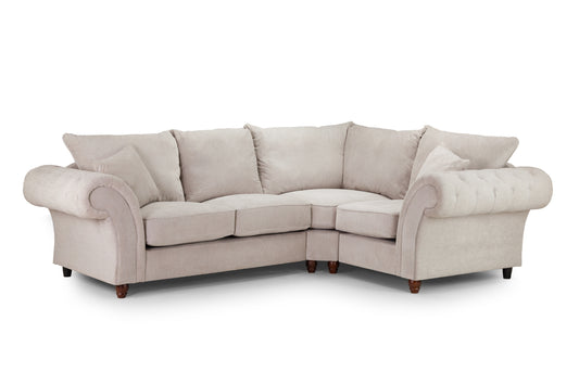 Windsor Right Hand Stone Fabric Corner Sofa