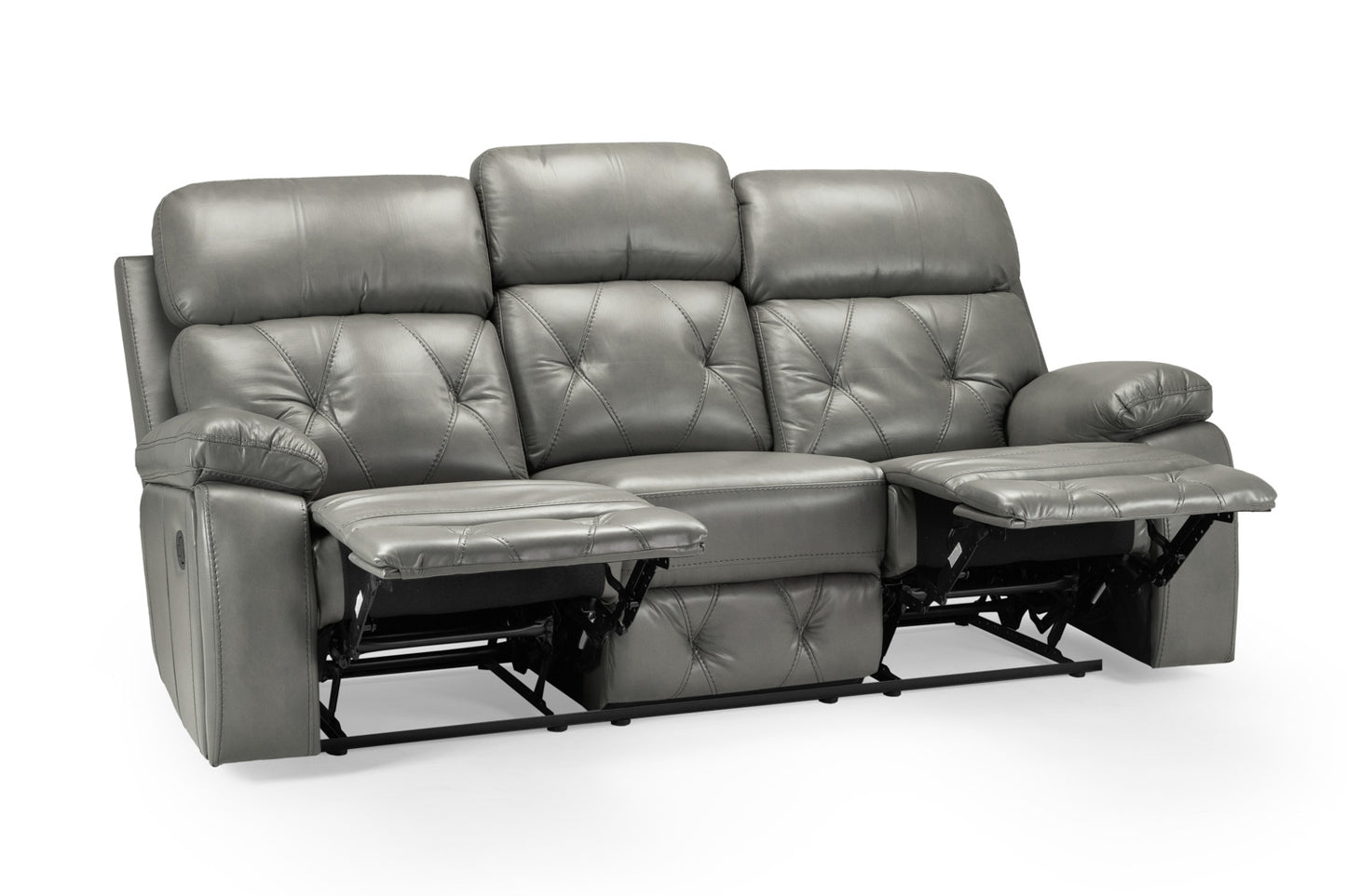 Cody 3+2+1 Grey Leather Recliner Sofa Set