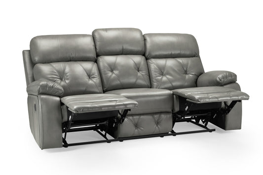 Cody 3+2+1 Grey Leather Recliner Sofa Set