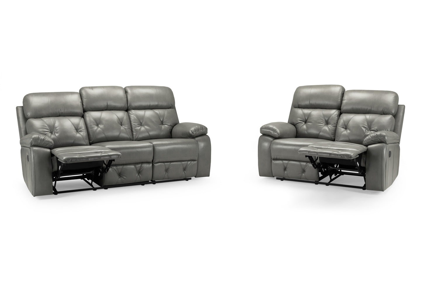 Cody 3+2+1 Grey Leather Recliner Sofa Set