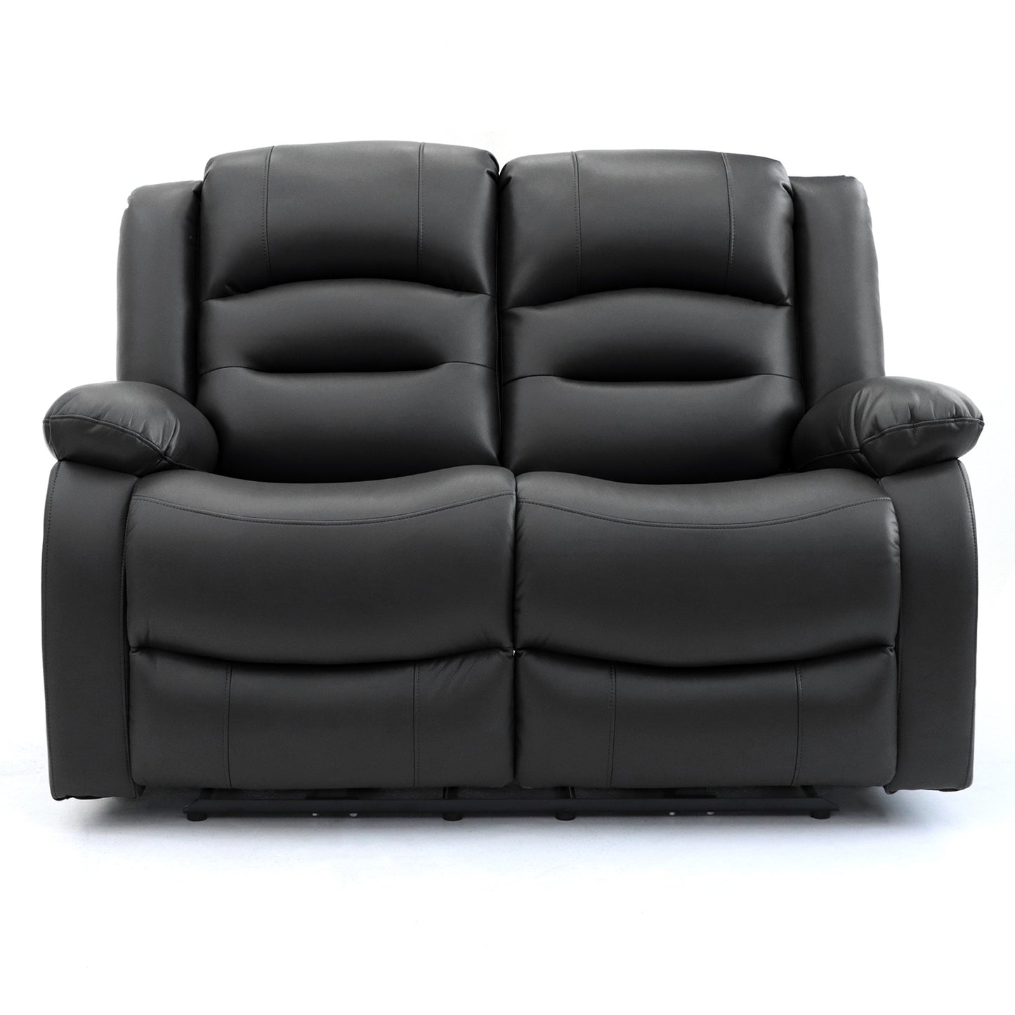 Alva Black Leather 3 and 2 Seater Cinema Recliner Sofa