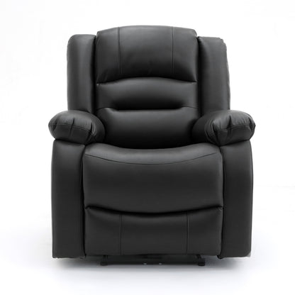 Alva Black Leather Cinema Recliner Armchair