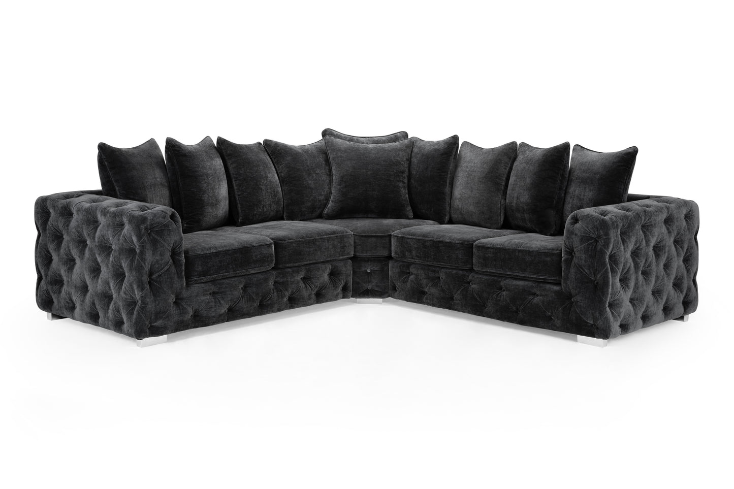 Ankara Grey Velvet Large Corner Sofa