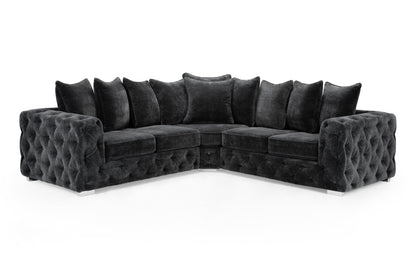 Ankara Grey Velvet Large Corner Sofa