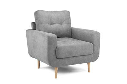 Aurora Grey Fabric Armchair
