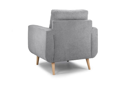 Aurora Grey Fabric Armchair
