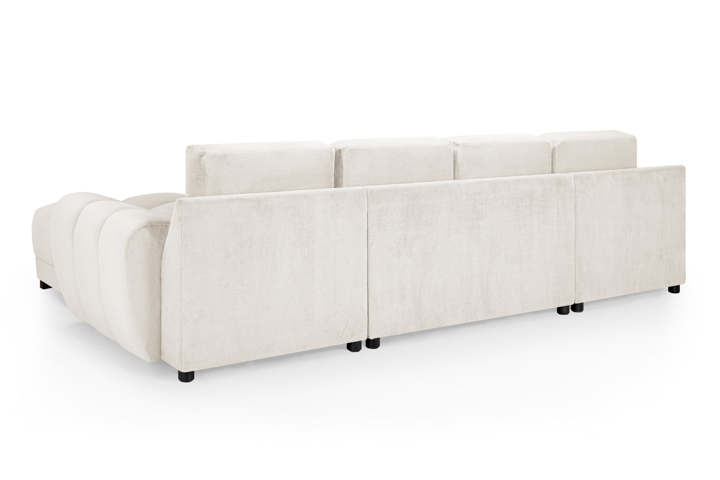 Azzuro Cream Velvet U Shape Corner Sofa