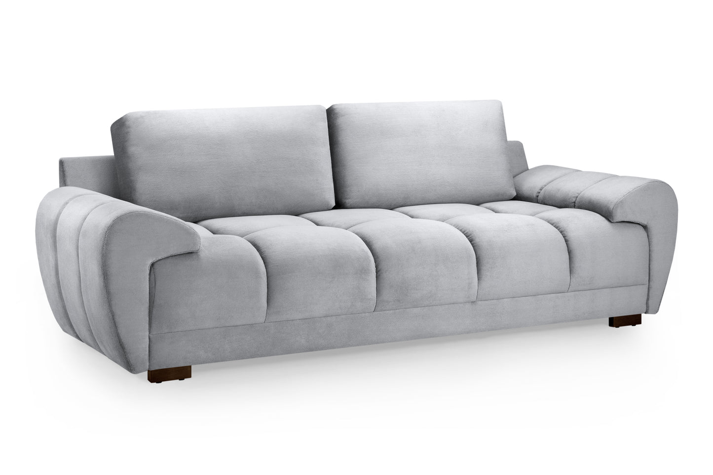 Azzuro Grey Velvet 3 Seater Sofa